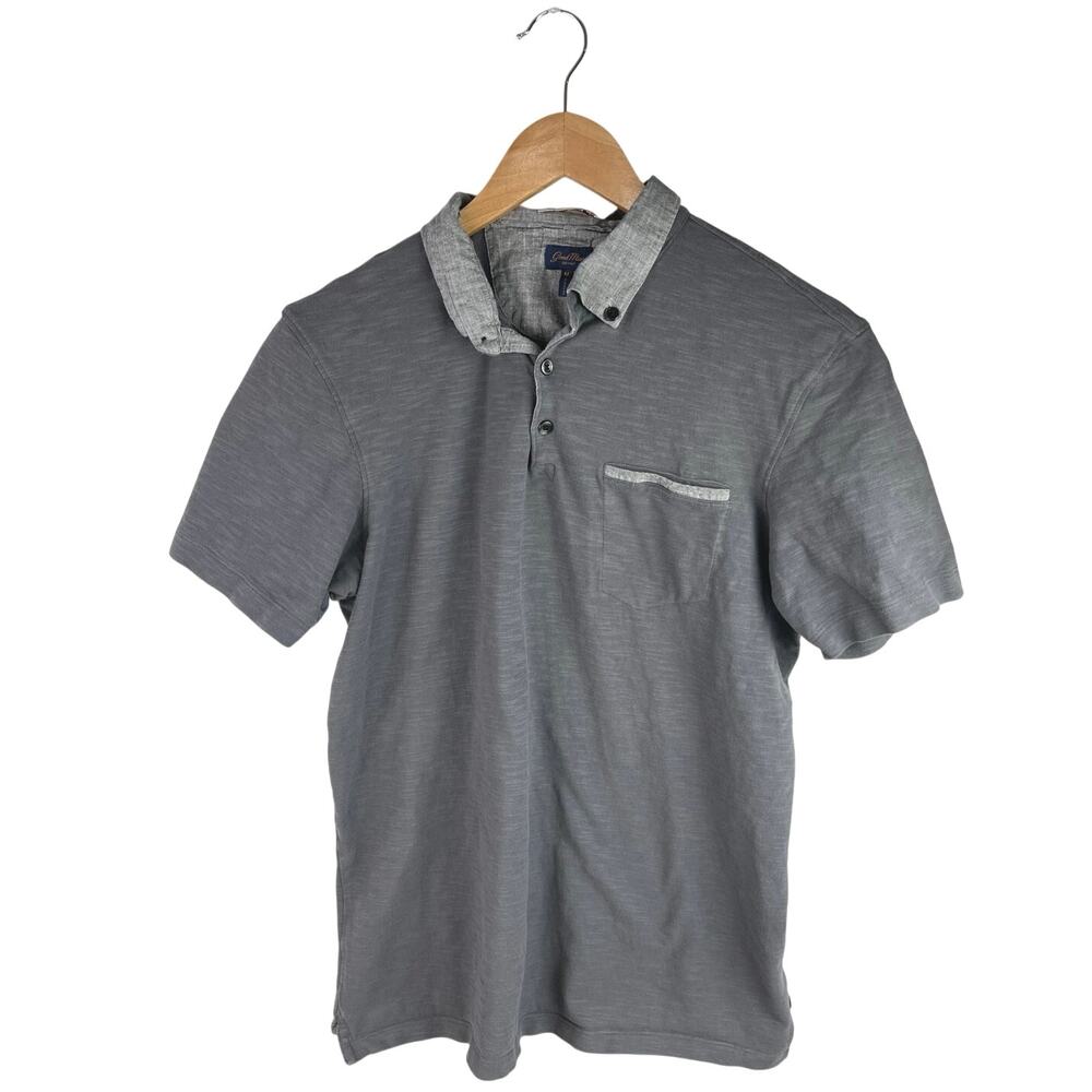 Good Man Brand Men's Gray Short Sleeve Collar Pocket Pullover Polo Shirt Top M